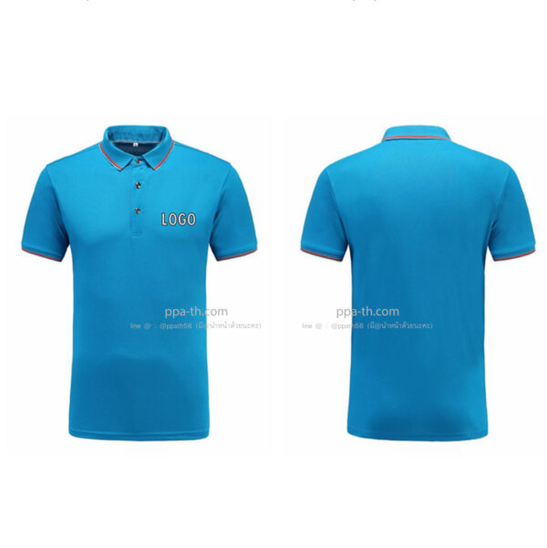 เสื้อโปโลสีฟ้าทะเล#POLO สีฟ้าทะเล#เสื้อโปโลสีฟ้าเข้ม